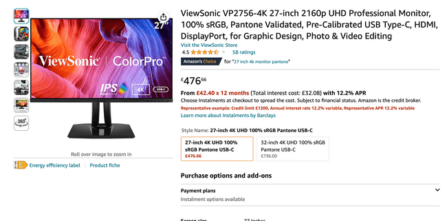 ViewSonic VP2756-4K 27-inch 2160p